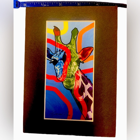 Limited Edition Giraffe Print 5” x 7” 225/500 Zoo Issue Matted Print - Picture 3 of 13